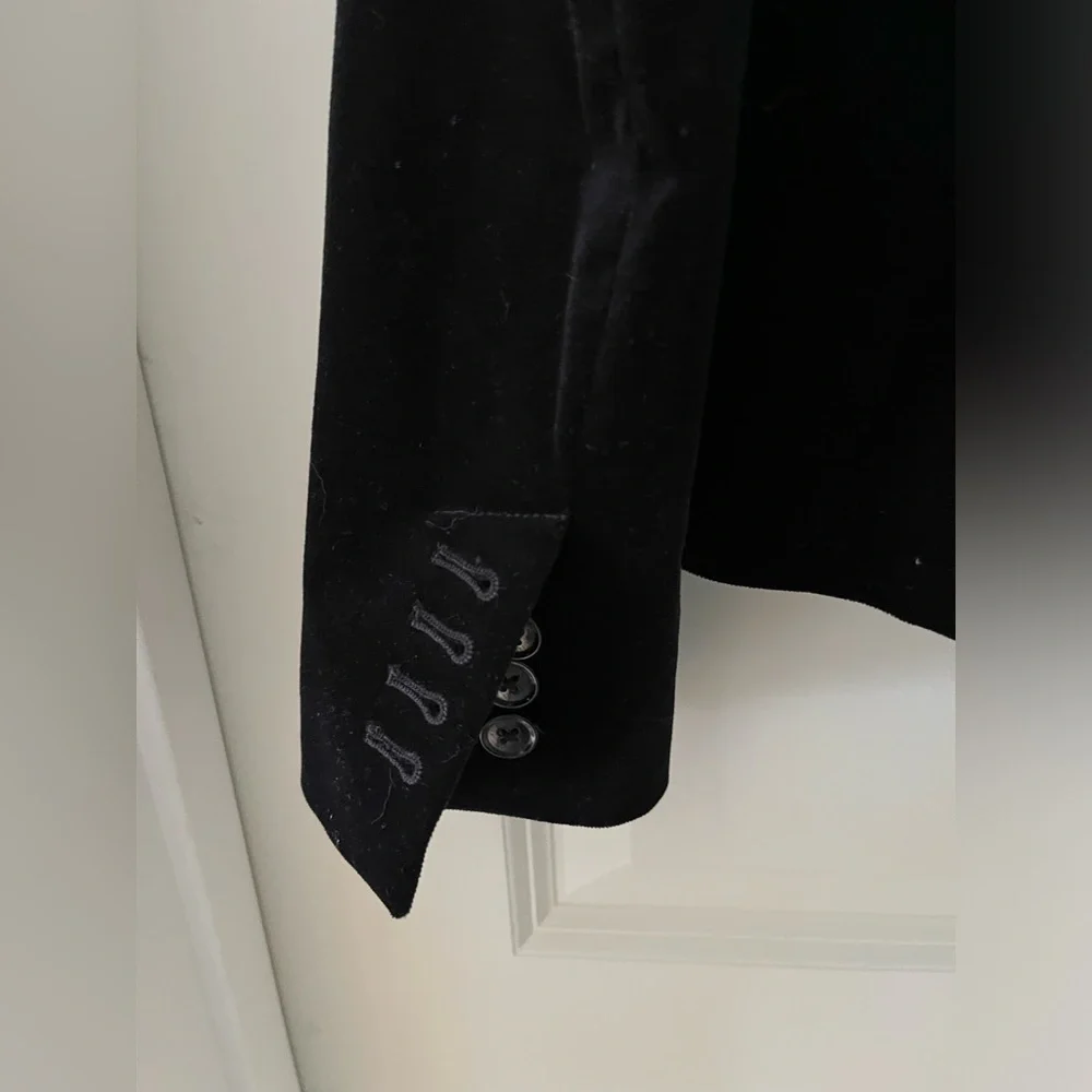 Banana Republic Classic Velvet Black Blazer Solid Single Button-formal dressy 10